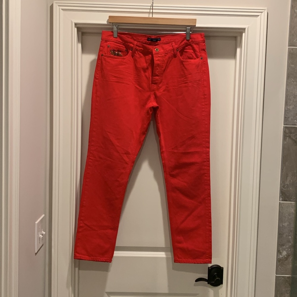 Ralph Lauren Red Midrise Button down Jean size 32